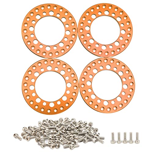 4 Stücke 1.9in Aluminium CNC Gefräst RC Rad Äußere Ringe Beadlock Felgen für Axial SCX10 1 10 RC Auto verbessert die Stabilität und Wiederverwendbarkeit (Orange) von plplaaoo