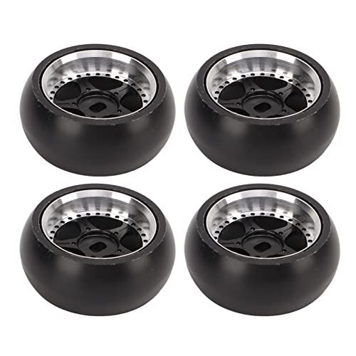 4PCS RC DRIFT TYRE Metall Radreifen für 1 28 K969 K989 P929 Typ Auto Upgraded Teile Rim Rad Zubehör Titan (Schwarz) von plplaaoo