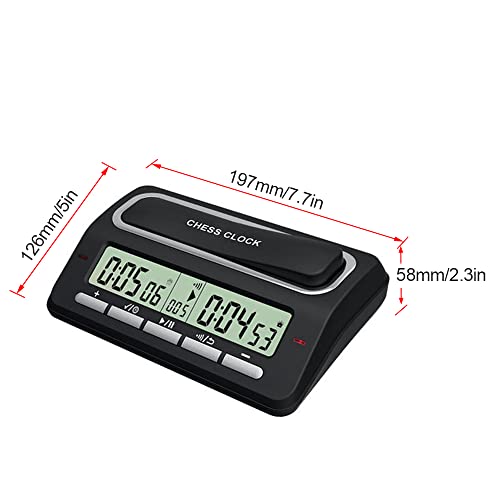 Digital Chess Clock LED-Indikator 39 Voreingestellter Timing-System Internationaler Schachspiel-Timer für 2-Spieler-Spiele von plplaaoo