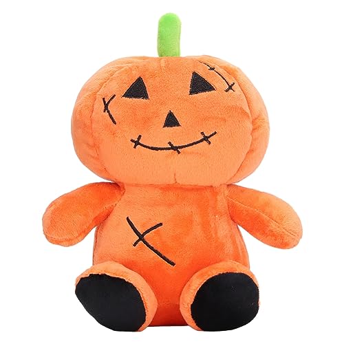 Halloween-Kürbis-Plüschpuppe, Kürbispuppe mit exquisitem Plüschmaterial, Halloween-Kürbiskissen, niedliches Halloween-Kürbiskopf-Plüschspielzeug für Halloween, Zuhause (Sitzhaltung) von plplaaoo