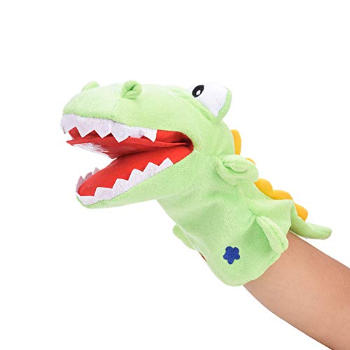 Krokodil-Handpuppe, Handpuppen-Plüschtier, Cartoon-Tier, weiche Krokodil-Handpuppe, Puppenhandschuhe, Geschichten erzählen, interaktives Spielzeug für Kinder, Tier-Handpuppe von plplaaoo