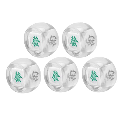 Mahjong Windrichtung Würfel East South West North Sphere Gaming -Würfel für Casino -Brettspiele und Mahjong -Spieler Plastikmaterial Leichtes Gewicht Kleiner Größe 5pcs (Transparent) von plplaaoo