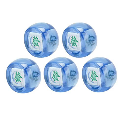 Mahjong Windrichtung Würfel East South West North Sphere Gaming -Würfel für Casino -Brettspiele und Mahjong -Spieler Plastikmaterial Leichtes Gewicht Kleiner Größe 5pcs (Transparent blau) von plplaaoo