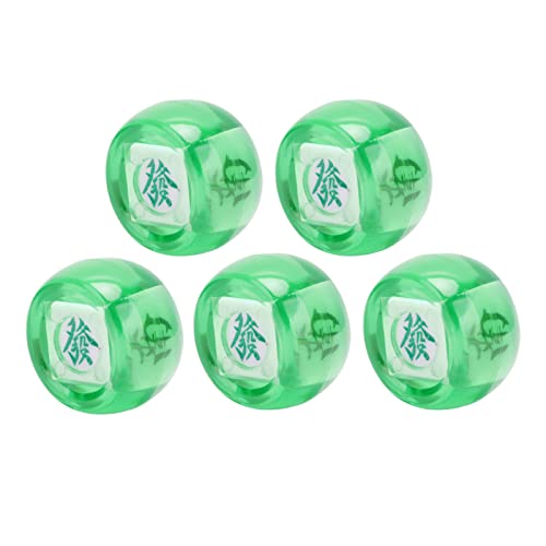 Mahjong Windrichtung Würfel East South West North Sphere Gaming -Würfel für Casino -Brettspiele und Mahjong -Spieler Plastikmaterial Leichtes Gewicht Kleiner Größe 5pcs (Transparent grün) von plplaaoo