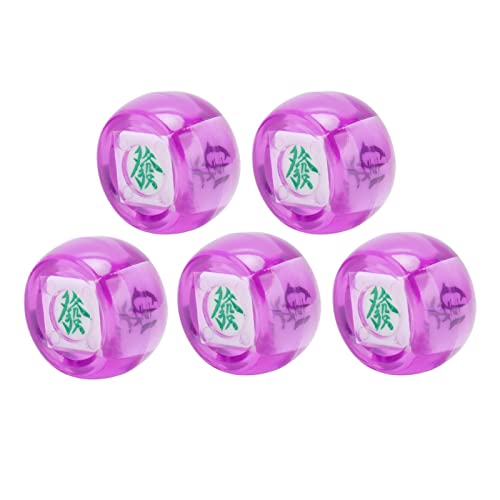 Mahjong Windrichtung Würfel East South West North Sphere Gaming -Würfel für Casino -Brettspiele und Mahjong -Spieler Plastikmaterial Leichtes Gewicht Kleiner Größe 5pcs (Transparent lila) von plplaaoo