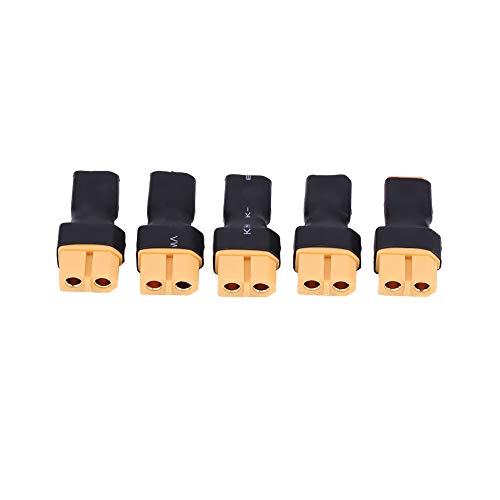 Ohne Kabel XT30 auf XT60 Stecker Buchse Stecker Adapter,5 Pcs RC Drone Adapter Stecker, Batterie Konverter Stecker, Wireless Connector für FPV Drone RC Batterieladegerät ESC(XT30 Male to XT60 Fem von plplaaoo