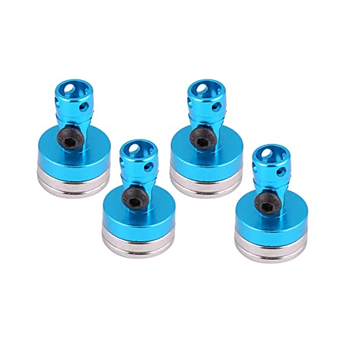 plplaaoo 4 Stück RC Magnetische Karosseriehalterungen 1/10, Blaue Karosseriehalterung, Säule, Metall, magnetische Pfostenmontage, RC-Fahrzeugzubehör, elektrisches RC-Auto, kompatibel mit von plplaaoo