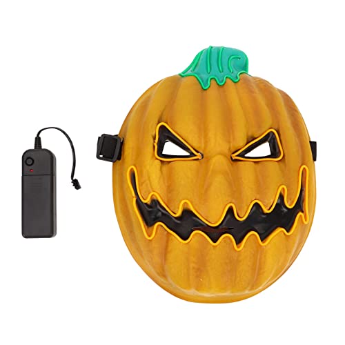 plplaaoo Halloween-Kürbismaske, PVC-Material, tragbarer Kürbiskopf, realistisches Design, Horrormaske, 3 Beleuchtungsmodi, LED-leuchtende Neuheitsmaske, geeignet für Maskerade von plplaaoo