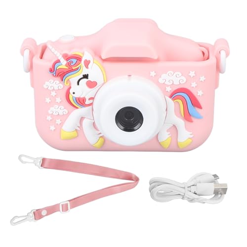 plplaaoo Kinderkamera, niedlicher Dual-Objektiv-Autofokus, Fotografie-Videoaufzeichnung, Gaming-Musik-Digitalkamera-Spielzeug, rosa Kinder-Selfie-Kamera, Kinder-Video-Camcorder, lustige (Rosa) von plplaaoo