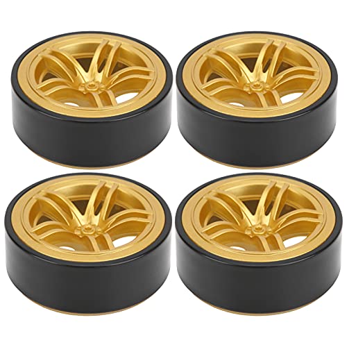 plplaaoo RC -Auto -Driftreifen Plastikrad Rims mit Gummireifen Hochleistungs -Upgrade -Zubehör für 1/10 RC -Driftauto Onroad -Driftauto (Gold) von plplaaoo