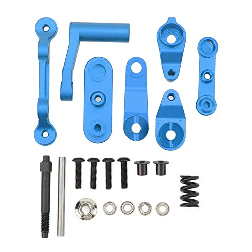 plplaaoo RC-Lenkbaugruppe, hochfestes RC-Car-Lenkset aus Aluminiumlegierung, einfach zu installierendes RC-Lenkkurbel-Set-Upgrade-Teil für 1/10 RC-Cars, RC-Car-Teile (Dark Blue) von plplaaoo