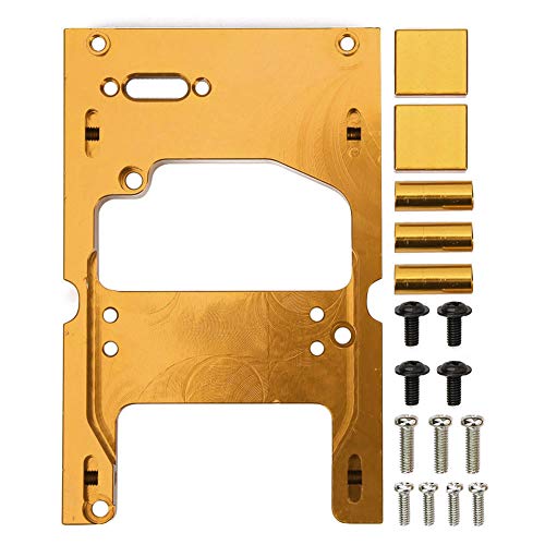 plplaaoo RC-Servohalterung, Aluminium-Lenkmotor-Servohalterung, professionelle RC-Auto-Lenkmotor-Servo-Befestigungsbasis, Ersatzhalterung für Fahrzeuge, passend für WPL-System 1:16 RC-Auto (Gold) von plplaaoo