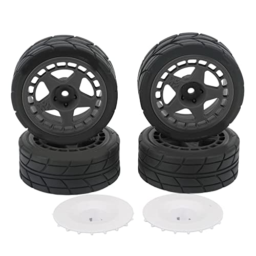 plplaaoo RC Wheel Tyres Premium Gummi Kunststoff Hochleistungs -Upgrade -Teile für 1/10 Flachsportwagen XV01 XV01 PTG2 TT02 TT01 HSP 94123 94122 4PCS 65 mm Durchmesser 26 mm Breite Breite (Schwarz) von plplaaoo