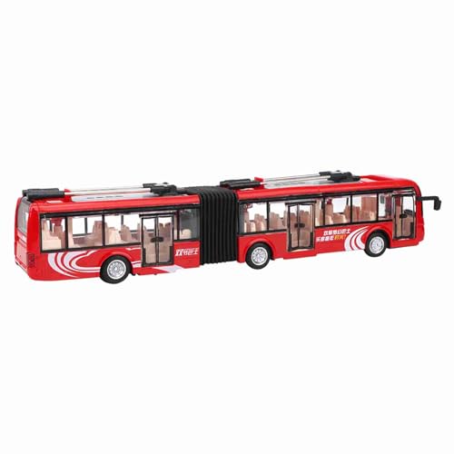 plplaaoo Stadtbus-Spielzeug für Kinder, 1:48 CS0133 Kleinkind-Bus-Spielzeugbusse, leichtes Auto, Lernspielzeug für Kinder, Modellautos, Spielzeug, Druckguss-Legierung, Rückzugsfahrzeuge, (Rot) von plplaaoo