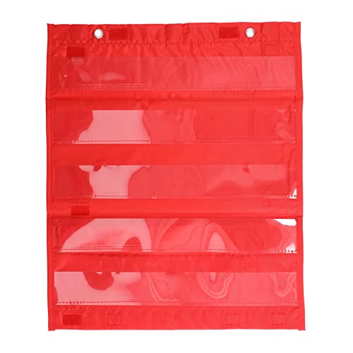 plplaaoo Transparente Taschen, Durchsichtige Taschen, Worttabelle, Klassenzimmer-Organisation, Magnetische Taschentabelle Für Schüler, 5 Reihen Transparente Taschen, Zeitplan-Taschentabelle (Rot) von plplaaoo