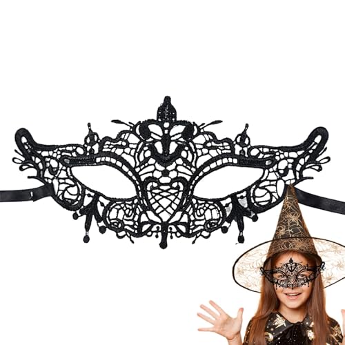 plsyyuw Spitzen-Gesichtsbedeckung, schwarzes Maskenkostüm | Elegante Karnevals-Augenmaske mit Augenbinde,Festivals Dekoration Zubehör Tierförmige Maskerade Augenmaske für Party Cosplay von plsyyuw