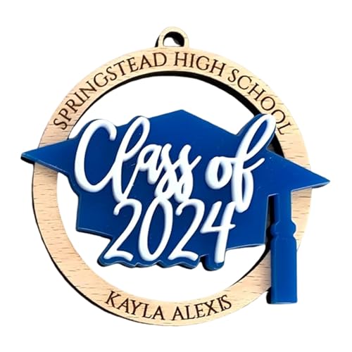 Abschlussfeier Zubehör Klasse von 2024 Abschluss Dekor Klasse 2024 Abschlussschild Holz High School College Kartenhalter Blau von pofluany