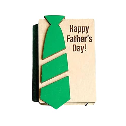 Multi-Karten-Hülle, Organizer, zuverlässig, Geschenkkarte, Vatertag, 3D-Fly-Out-Design, Krawattenmuster, Holz, Faltpapier, Grün von pofluany