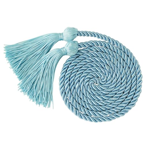 pofluany Single Rope Geknotete Ehrenkordel Graduation Andenken Zubehör mit Quaste Starkes Material Garn für Zeremonie Party Himmelblau von pofluany