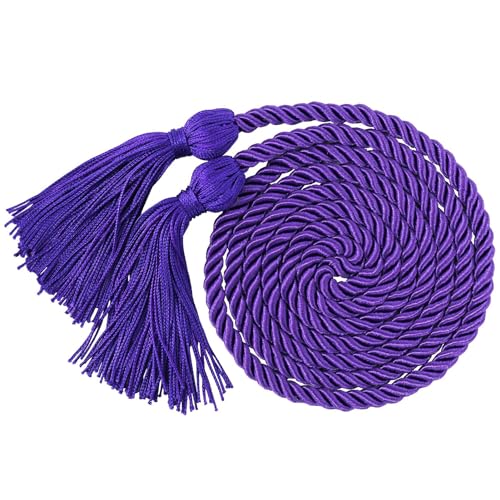pofluany Single Rope Knotted Honor Cord Graduation Keepsake Accessories with Tassel Strong Material Yarn for Ceremony Party Purple von pofluany
