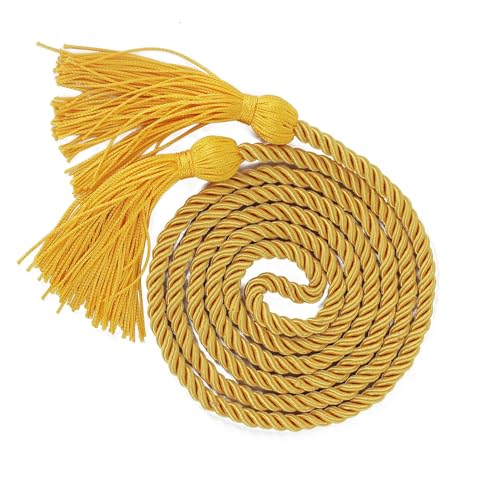 pofluany Single Rope Knotted Honor Cord Graduation Keepsake Accessories with Tassel Strong Material Yarn for Ceremony Party Yellow von pofluany