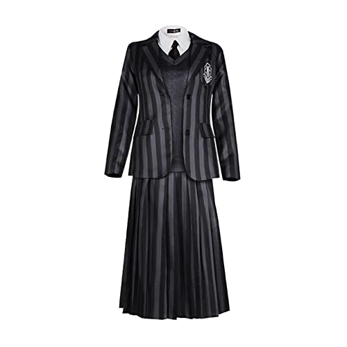 pologmase Addams Kostü für Erwachsene, Addams Nevermore Academy Dress, Gothic Schule Addams Anime Faschingskostü Addams Family Thing Merchandise Geschenke für Cosplay Party Dekorationen von pologmase