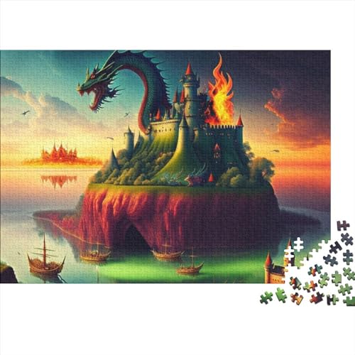 Feuriger Drache, 500 Teile, Puzzle für Erwachsene, lustige Heimdekoration, Spielzeug, Intellektuelles Spiel, Bildungsspiel, 500 Teile (52 x 38 cm) von ponnyc