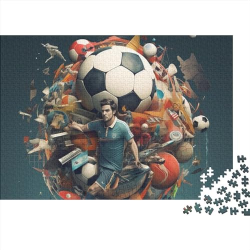 Fußball-Elemente-Puzzle, 1000 Teile, lustiges Spielzeug für Erwachsene, Denkspiel, Stressabbau, Bildungsspiel, Heimdekoration, Entspannung und Intelligenz, 1000 Teile (75 x 50 cm) von ponnyc