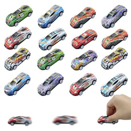 posionks 16 Stück Mini Auto Set Rennauto Metall Stunt Spielzeugauto Pull Back Autos Spielauto Set Kleinkind Mini Rennauto Zufällige Auswahl Spielzeug Autos für Mädchen Jungen Spielzeug Geschenk von posionks