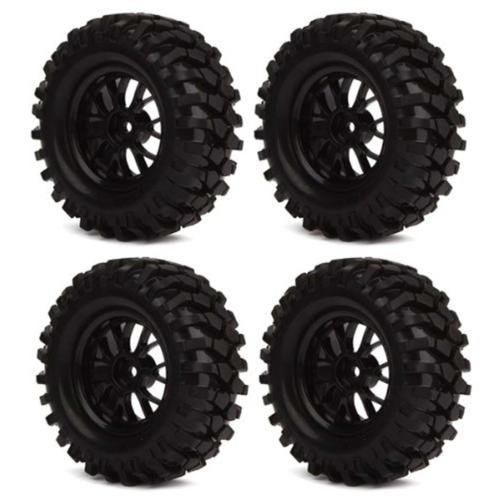 powerday Black 12mm Hex RC1:10 Geländewagen-Reifen & Y-Typ-Felgen, 4 Stück von powerday