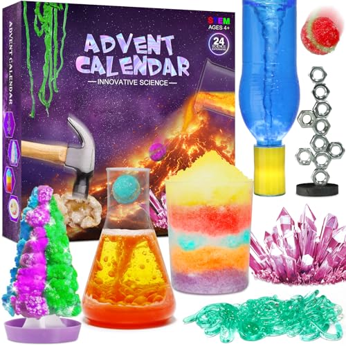 Experimente Adventskalender 2024 Kinder Weihnachtskalender Experimentierkästen Weihnachtskalender Mädchen Jungen von pozemu