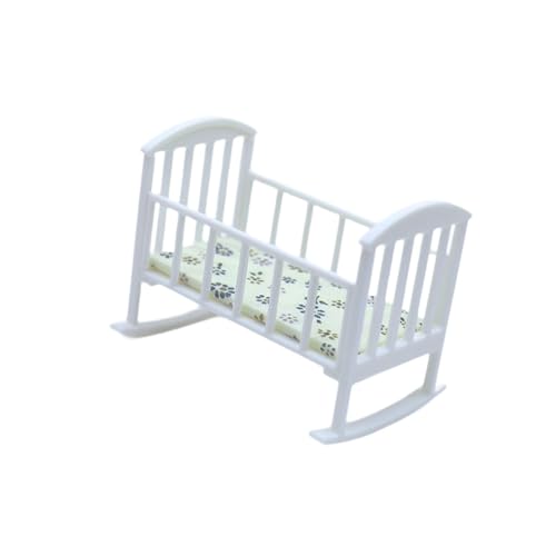 predolo 1:12 Miniatur Babybett mit Matratze, Realistisches Puppenbett, Spielzeug, Schlafzimmerzubehör, Mini Babybett, Dekoration, Kindergeschenk, Handgefertig, Weiß predolo 1:12 Miniatur Babybett mit Matratze, Realistisches Puppenbett, Spielzeug, Schlafzimmerzubehör, Mini Babybett, Dekoration, Kindergeschenk, Handgefertig, Weiß von predolo