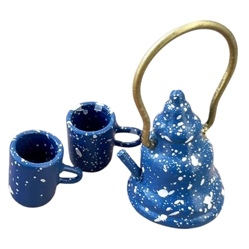 predolo 1:12 puppenhaus Tee Tasse Set mit Teekanne Puppenhaus Zubehör Teekanne und Teetassen für Küche von predolo