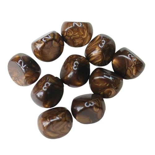 predolo 10 Teiliges Würfelset, 3 Seitige Spielwürfel, Partyzubehör, Unterhaltungsspielzeug, Rollenspiele, Acryl, 3 Seitige Würfel für KTV Bar Kartenspiele, Gold predolo 10 Teiliges Würfelset, 3 Seitige Spielwürfel, Partyzubehör, Unterhaltungsspielzeug, Rollenspiele, Acryl, 3 Seitige Würfel für KTV Bar Kartenspiele, Gold von predolo