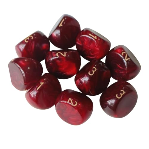 predolo 10 Teiliges Würfelset, 3 Seitige Spielwürfel, Partyzubehör, Unterhaltungsspielzeug, Rollenspiele, Acryl, 3 Seitige Würfel für KTV Bar Kartenspiele, Rot predolo 10 Teiliges Würfelset, 3 Seitige Spielwürfel, Partyzubehör, Unterhaltungsspielzeug, Rollenspiele, Acryl, 3 Seitige Würfel für KTV Bar Kartenspiele, Rot von predolo