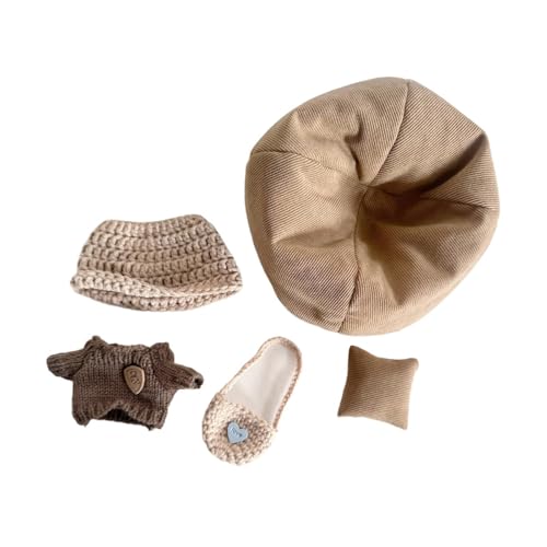 predolo 15 cm Große Plüschpuppenkleidung, Süß, Kuscheltierkleidung, Modisches Puppenzubehör, Bequem, Puppenpullover mit Huttasche, Pullover Mütze Tasche Sofa von predolo