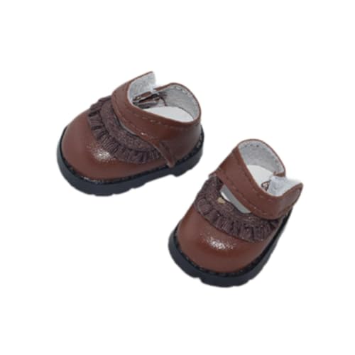 predolo 17 cm Miniatur Puppenschuhe, Puppenzubehör, Handgefertigt, Bequeme Mädchen Puppen Outfits, DIY Puppenspielzeug für Kleine Mädchen, Geschenk, Kinderspi, Braun von predolo