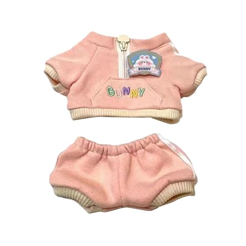 predolo 2 Teiliger Sportanzug für Puppen, Kapuzenhosen Zubehör, Lässige Outfits für 20 cm Große Puppenjungen, Rosa von predolo