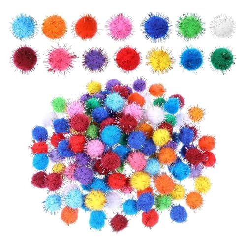 predolo 200 Stück Pompons Flauschige Bälle für DIY Spielzeug Schmuckherstellung Und Kreative Kunstprojekte für Zuhause, Glitzer 1cm predolo 200 Stück Pompons Flauschige Bälle für DIY Spielzeug Schmuckherstellung Und Kreative Kunstprojekte für Zuhause, Glitzer 1cm von predolo