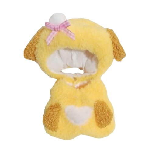 predolo 2X Puppen Overall Und Hut Outfits Accessoire, Handgefertigte Kleidung für 15–17 cm Große Mädchenpuppen, Jungenpuppen, Kindergeschenke, Gelber Hund von predolo