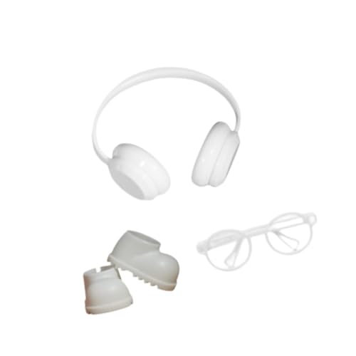 predolo 3 Stück Puppenzubehör Miniatur Schuhe Kopfhörer Brille Anhänger Gefertigt aus Atmungsaktivem Pp Material für 17cm Puppen für Kinder DIY Puppenspiel, Weiß predolo 3 Stück Puppenzubehör Miniatur Schuhe Kopfhörer Brille Anhänger Gefertigt aus Atmungsaktivem Pp Material für 17cm Puppen für Kinder DIY Puppenspiel, Weiß von predolo