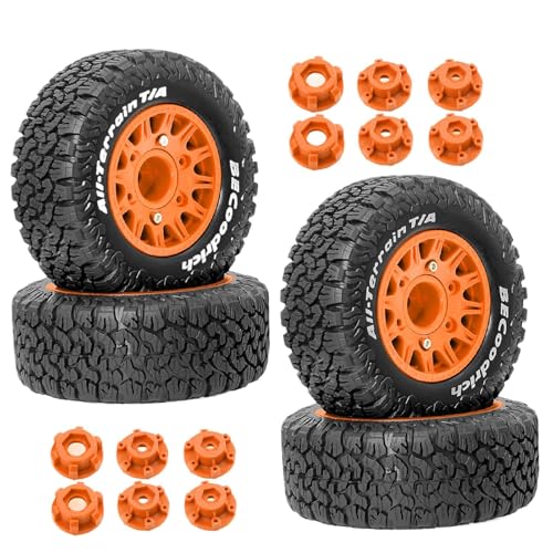 predolo 4 Stück RC Autoreifen Geländereifen Simulationsreifen Modellräder Zubehör aus Widerstandsfähigem PP für Lange Nutzungsdauer für Rennen auf Diversen, Orange predolo 4 Stück RC Autoreifen Geländereifen Simulationsreifen Modellräder Zubehör aus Widerstandsfähigem PP für Lange Nutzungsdauer für Rennen auf Diversen, Orange von predolo