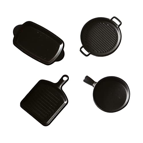 predolo 4X Puppenhaus Kochgeschirr Zubehör Ornamente Geschirr Im Maßstab 1:12 Esszimmer Kochszene, Schwarz predolo 4X Puppenhaus Kochgeschirr Zubehör Ornamente Geschirr Im Maßstab 1:12 Esszimmer Kochszene, Schwarz von predolo