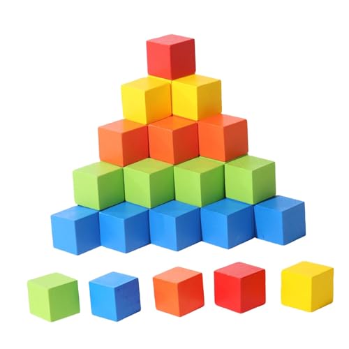 predolo 50 Stück Holzblöcke, Mathe Sortierspielzeug, für Kinder, Puzzle Unterrichtsbedarf, Bausteine, Kleine Würfel für Vorschulkinder, Bunt, M predolo 50 Stück Holzblöcke, Mathe Sortierspielzeug, für Kinder, Puzzle Unterrichtsbedarf, Bausteine, Kleine Würfel für Vorschulkinder, Bunt, M von predolo