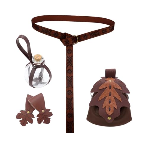 predolo 5Pcs Medieval Gürtel Tasche Rock Wanderungen Flasche Rolle Spielen Cosplay Prop für Urlaub, Braun predolo 5Pcs Medieval Gürtel Tasche Rock Wanderungen Flasche Rolle Spielen Cosplay Prop für Urlaub, Braun von predolo