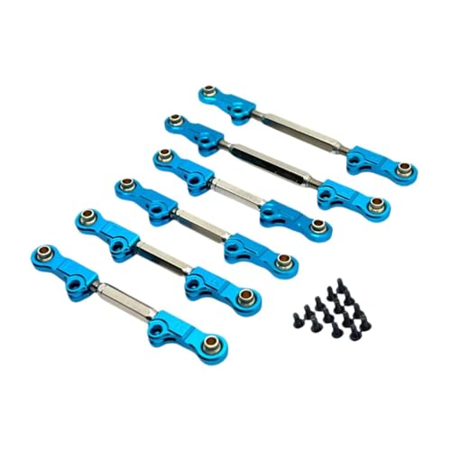 predolo 6X RC Lenkstange, Verstellbar, Professionelles Ersatzteil, Chassis Verbindung, RC Autoteile für P73200 P73240, Maßstab 1:7, Blau predolo 6X RC Lenkstange, Verstellbar, Professionelles Ersatzteil, Chassis Verbindung, RC Autoteile für P73200 P73240, Maßstab 1:7, Blau von predolo