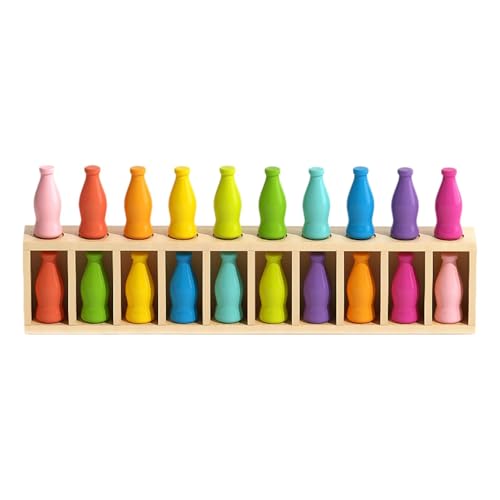 predolo Flasche anpassen, Lernspiel für Kinder ab 3 Jahren, Holzspielzeug zur Farbsortierung predolo Flasche anpassen, Lernspiel für Kinder ab 3 Jahren, Holzspielzeug zur Farbsortierung von predolo