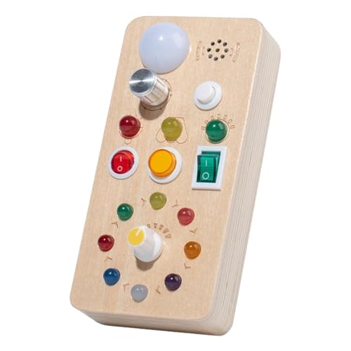 predolo Holzspielzeug mit Lichtschalter, Lernbrett für Kinder, pädagogisches Beschäftigungsboard predolo Holzspielzeug mit Lichtschalter, Lernbrett für Kinder, pädagogisches Beschäftigungsboard von predolo