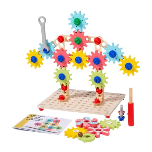 predolo Holzspielzeug mit Zahnrädern, Lernset für Kinder, Bausteine und Puzzles für Vorschüler predolo Holzspielzeug mit Zahnrädern, Lernset für Kinder, Bausteine und Puzzles für Vorschüler von predolo