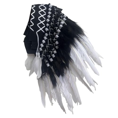predolo Indianer Kopfschmuck für Häuptlinge, Kostümzubehör für Partys, Cosplay, Weiß predolo Indianer Kopfschmuck für Häuptlinge, Kostümzubehör für Partys, Cosplay, Weiß von predolo